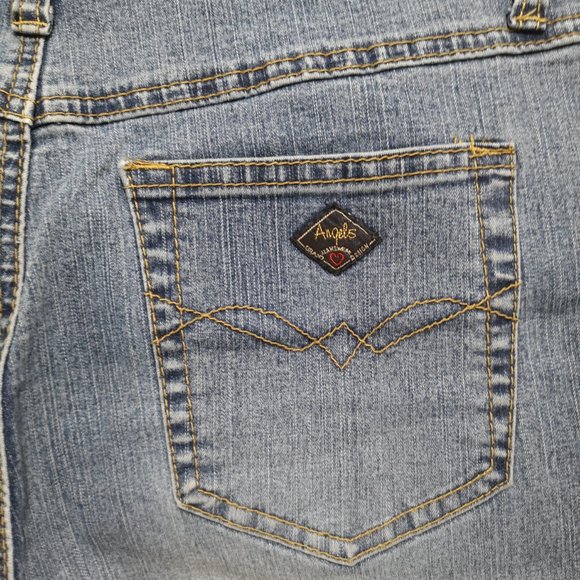 Angels Stretchy Women Sequins Fold Hem Jeans 14 - Picture 9 of 10